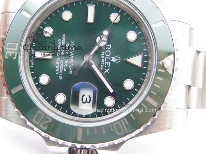 0404 TopPick Submariner 116610 LV Green Ceramic JF 1:1 Best Edition On SS Bracelet SA3135 V 3974